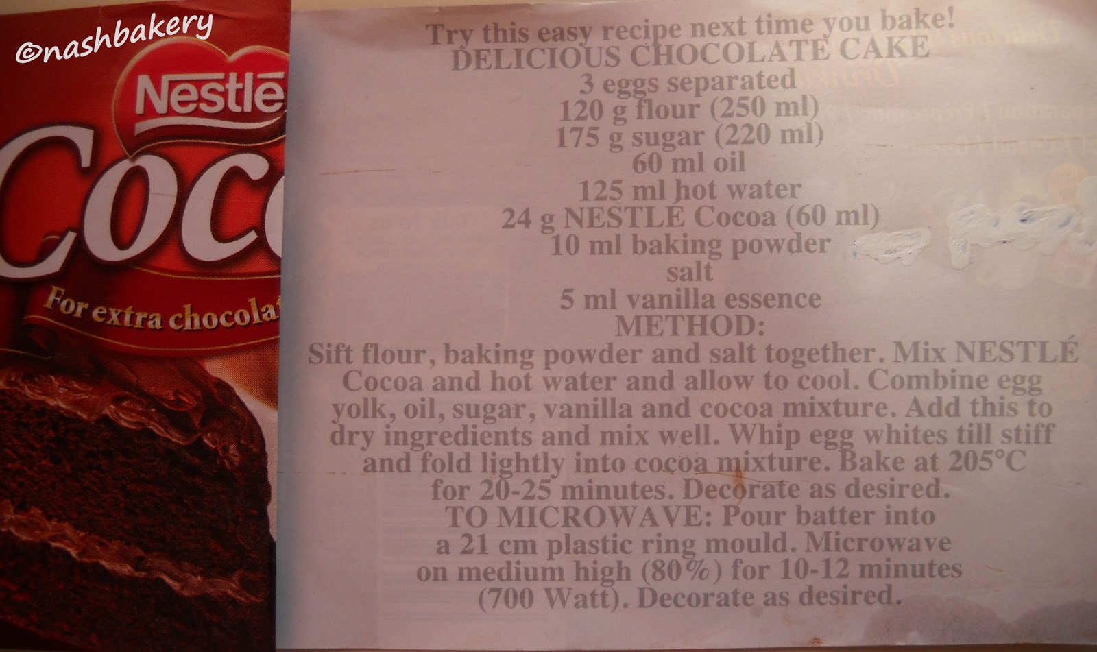 Nestle Chocolate Cake Recipe